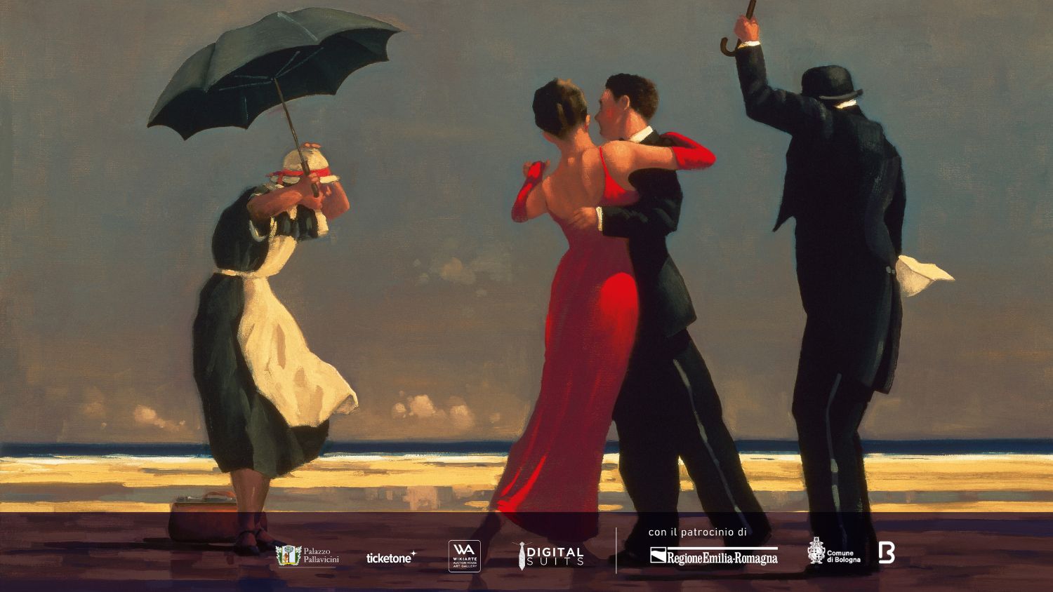 Banner mostra Jack Vettriano a Palazzo Pallavicini, Bologna